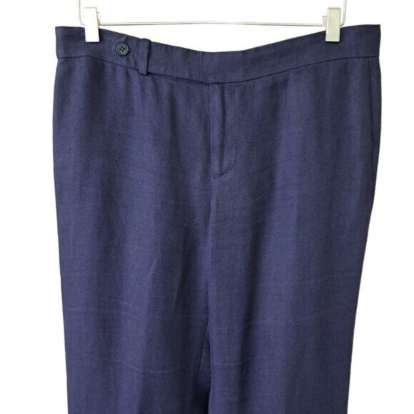 RALPH LAUREN Black Label Navy Blue Linen Pant Size 6 x 34" Straight Leg - Picture 8 of 10